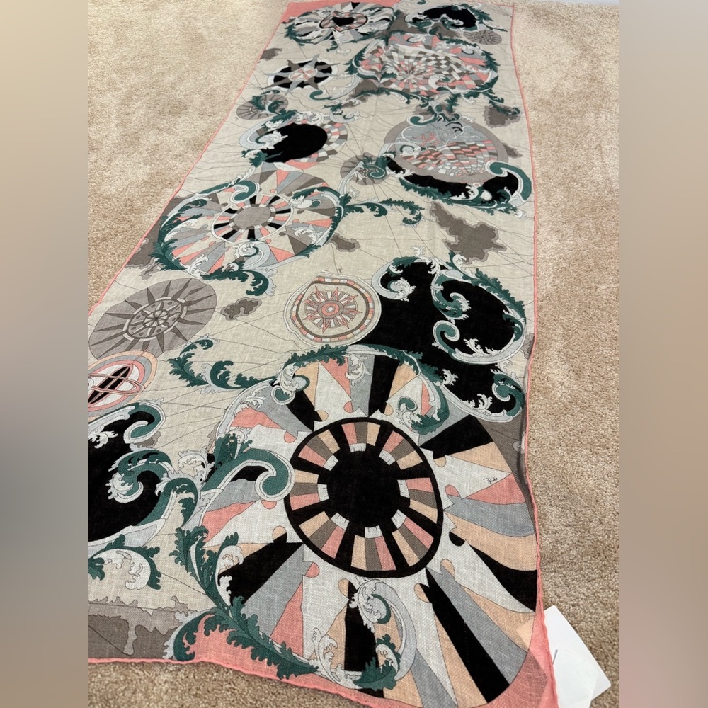 Emilio Pucci Colorful Abstract Patterned Scarf
